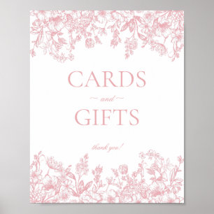Roze Chinoiserie  Bloemen Kaarten & Geschenken Tek Poster