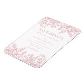 Roze Chinoiserie Bloemen Save the Date Kaart Magneet (Linkerzijde)