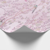 Roze Chinoiserie Chinese Decoupage Cadeaupapier (Hoek)