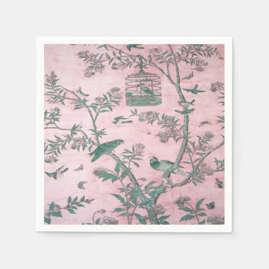 Roze Chinoiserie Decoupage Servet (Voorkant)