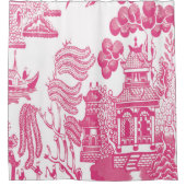 Roze Chinoiserie Douchegordijn (Voorkant)
