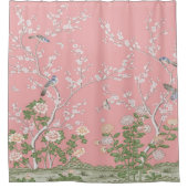 Roze Chinoiserie Douchegordijn (Voorkant)