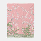 Roze Chinoiserie Fleece Deken (Voorkant)