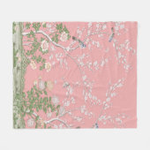 Roze Chinoiserie Fleece Deken (Voorkant (Horizontaal))