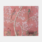 Roze Chinoiserie Fleece Deken (Voorkant (Horizontaal))