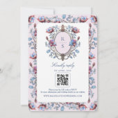 Roze Chinoiserie Fotobruiloft Kaart (Achterkant)