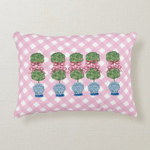 Roze Chinoiserie Ginger Jars Topiary Lumbar Accent Kussen