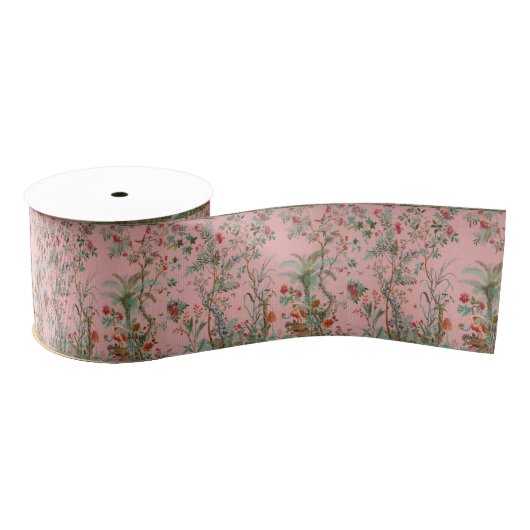 Roze Chinoiserie Grosgrain Lint (Spoel)