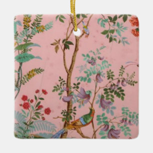 Roze Chinoiserie Keramisch Ornament