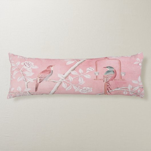 Roze Chinoiserie Lichaamskussen (Voorkant)