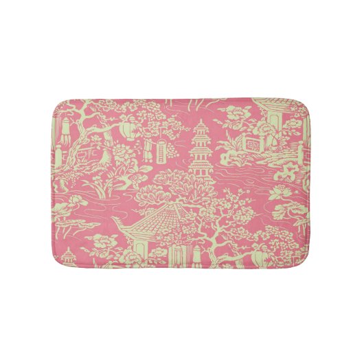 Roze Chinoiserie Moderne Badmat (Voorkant)