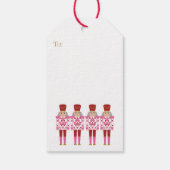 Roze Chinoiserie Notenkraker, aangepaste kerst Cadeaulabel (Achterkant)