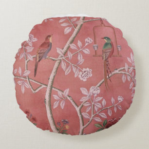 Roze Chinoiserie Rond Kussen