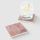 Roze Chinoiserie Stenen Onderzetter (Zijkant)