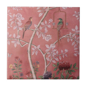 Roze Chinoiserie Tegeltje