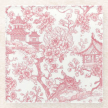 Roze Chinoiserie Toile Draak Kersenbloesem