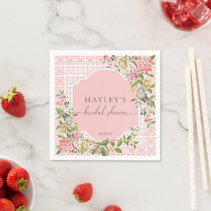 Roze Chinoiserie Trianon Bruiloftsfeest Servet