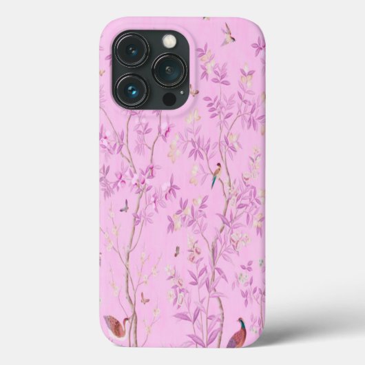 Roze Chinoiserie Vogel Bloemen Elegant Case-Mate iPhone Case (Achterkant)