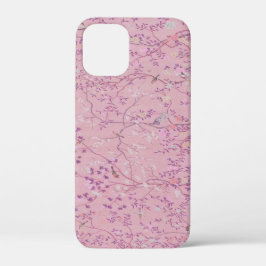 Roze Chinoiserie Vogel Bloemen Elegant iPhone 12 Mini Hoesje