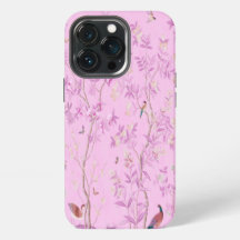 Roze Chinoiserie Vogel Bloemen Elegant