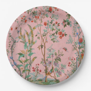 Roze Chinoiserie Vogel Bloemen Elegant Papieren Bordje