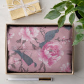 Roze Chinoiserie vogel bloemendecoupage Tissuepapier (Geschenk)