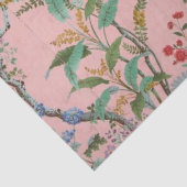 Roze Chinoiserie Vogel Floral Elegante Decoupage Tissuepapier (Detail)