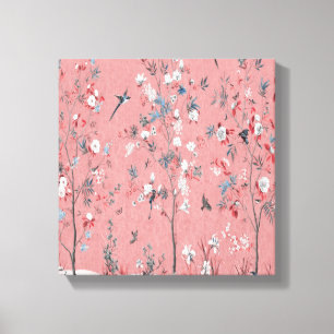 Roze Chinoiserie Wall Art Decor Canvas Print