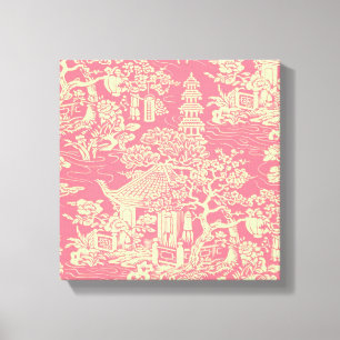 Roze Chinoiserie Wall Art Decor Canvas Print