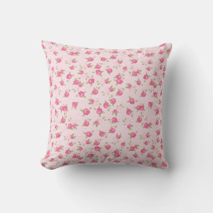 Roze chique  bloemenprint kussen