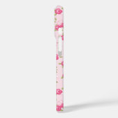 Roze Chique  Bloemenprint Monogram Case-Mate iPhone Case (Achterkant / Links)