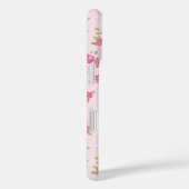Roze Chique  Bloemenprint Monogram Case-Mate iPhone Case (Achterkant / Rechts)