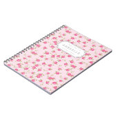 Roze Chique Bloemenprint Monogram Notitieboek (Linkerzijde)