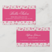 Roze chique  bloemenprint visitekaartje (Voorkant / Achterkant)