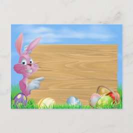 Roze chocolade eieren teken Paashaas Feestdagenkaart