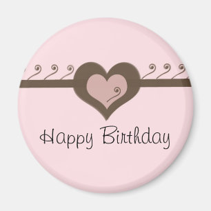 Roze chocolade Harthday Magneet