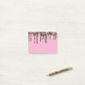 Roze Chocolade Ice Cream Glitter Drips Verjaardag Post-it® Notes (Op bureau)