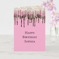 Roze Chocolade Ijs Glitter Druppels Verjaardag