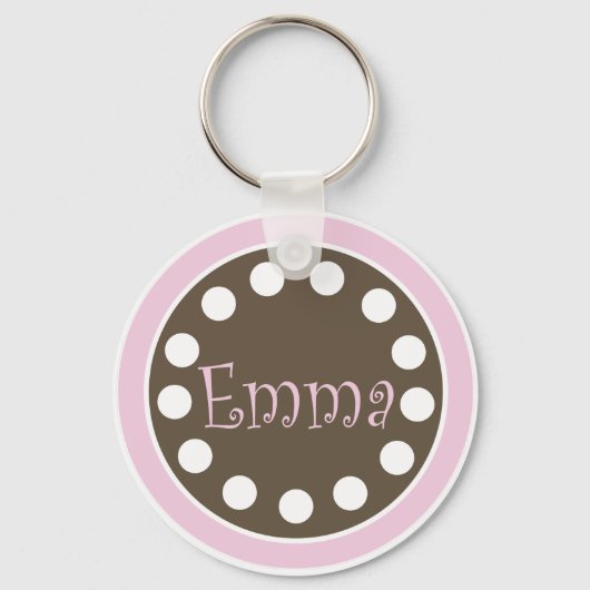 Roze chocolade Sleutelhanger "Emma" (Voorkant)