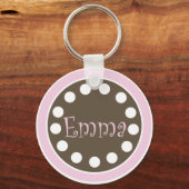 Roze chocolade Sleutelhanger "Emma" (Voorkant)