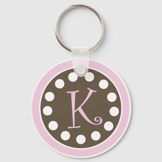 Roze chocolade Sleutelhanger "K" (Voorkant)