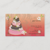 Roze + Chocolade Trouwtaart/Bakkerij/Pâtisserie Visitekaartje (Achterkant)