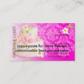 Roze + Chocolade Trouwtaart/Bakkerij/Pâtisserie Visitekaartje (Achterkant)