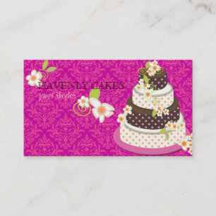 Roze + Chocolade Trouwtaart/Bakkerij/Patisserie Visitekaartje