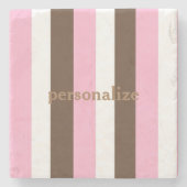 Roze chocolade vanille stenen onderzetter (Voorkant)