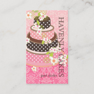 Roze / Chocolade Weddenskap/Bakkerij/pâtisserie Visitekaartje