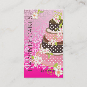 Roze / Chocolade Weddenskap/Bakkerij/pâtisserie Visitekaartje