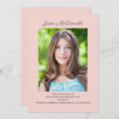 Roze Christelijk Afstuderen Fotoaankondiging Aankondiging (Voorkant / Achterkant)