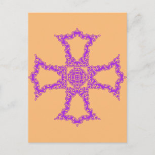 Roze Christelijk Kruis Modern Esthetische Kunst Briefkaart
