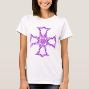 Roze Christelijk Kruis Modern Esthetische Kunst T-shirt